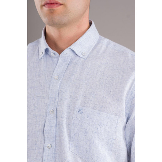 Evrytime Classic Cut Pocket Mesh Fabric Short Sleeve Summer Cotton Men's Shirt