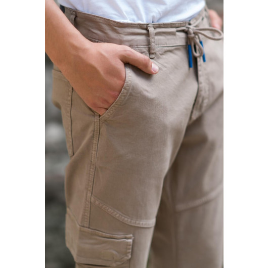 Gabardine Fabric Cotton Regular Fit Commando Side Pocket Men's Trousers