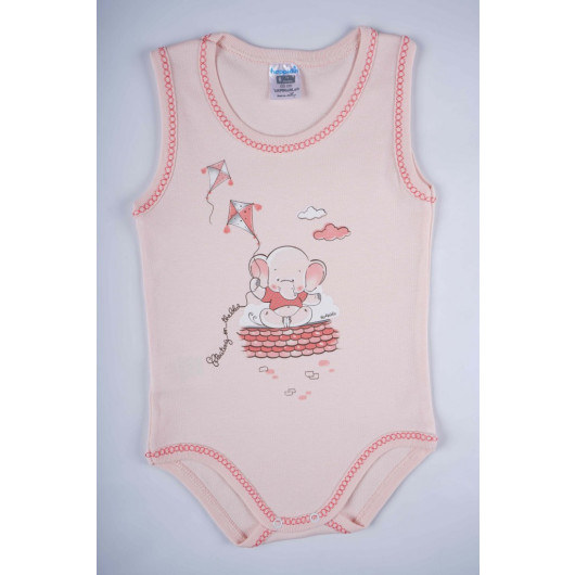 Cotton Patterned Baby Strap Snapped Body