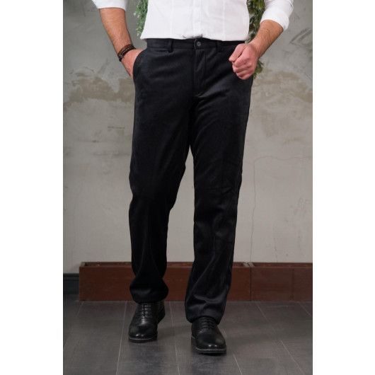 Thin Ribbed Regular Cut Piping Men's Corduroy Trousers