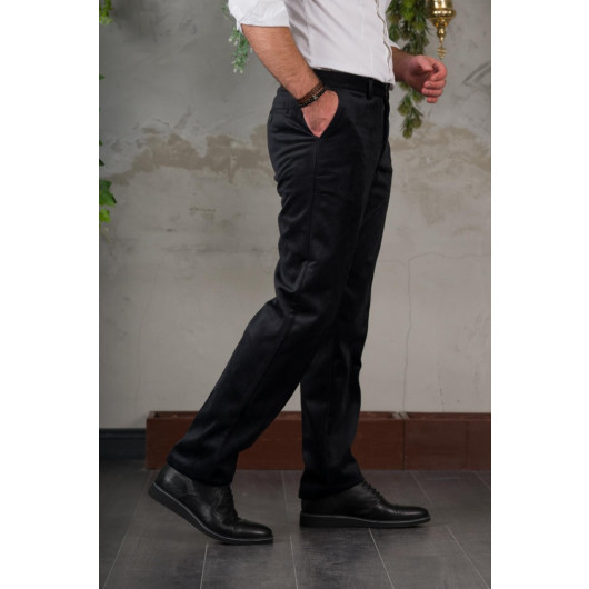 Thin Ribbed Regular Cut Piping Men's Corduroy Trousers