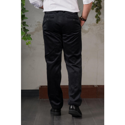 Thin Ribbed Regular Cut Piping Men's Corduroy Trousers