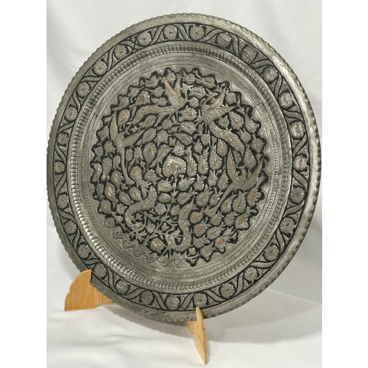 Handmade Brass Wall Decor 50Cm Diameter Antique Iranian Style / Aoa Copper Antiques For Decoration And Decoration
