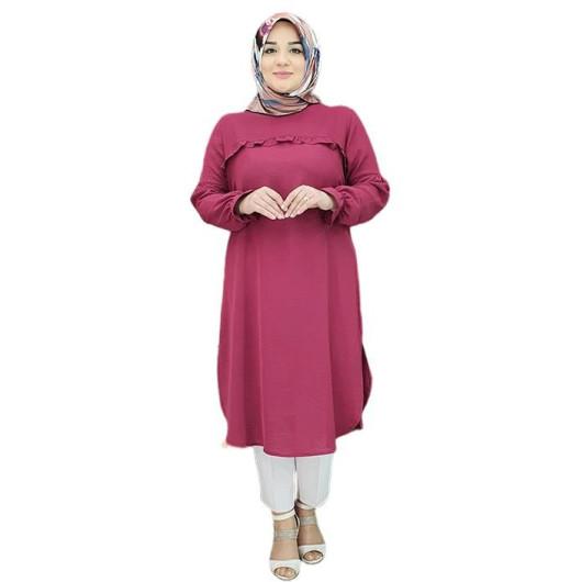 Women Front Frill Detailed Hijab Tunic