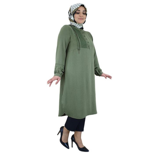 Women's Front Stripe Lace Hijab Tunic