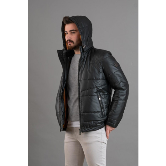 Hooded Regular Fit Men's Down Jacket