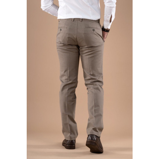 Classic Fit Personality Textured Cotton Gabardine Trousers