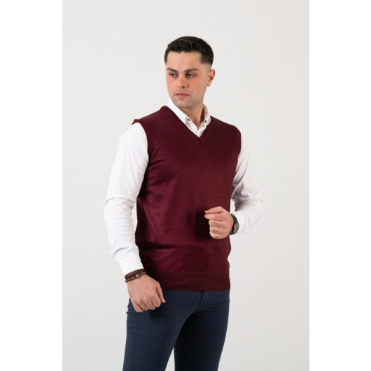 Classic Cut V-Neck Sleeve Men's Sweater