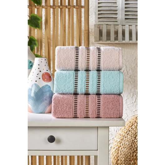 Lia Soft Border Series 3 Towel Set 50X85