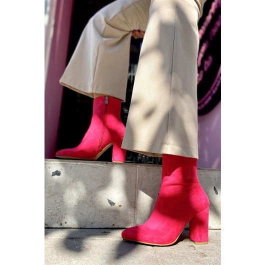 Cameo Fuchsia Suede Women's Heeled Boots