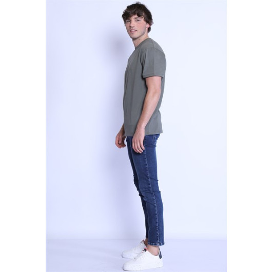 Men's Skinny Fit Low Waist Trousers Blue Black