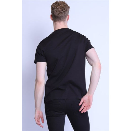 Men's Slim Fit Crew Neck Tshirt Black