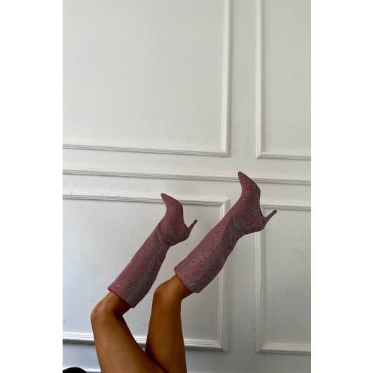 Karmen Fuchsia Stone Women's Heeled Boots