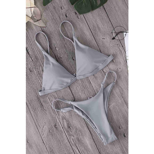 Markano Triangle Bikini Set Gray