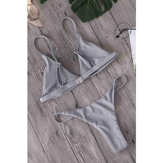 Markano Triangle Bikini Set Gray