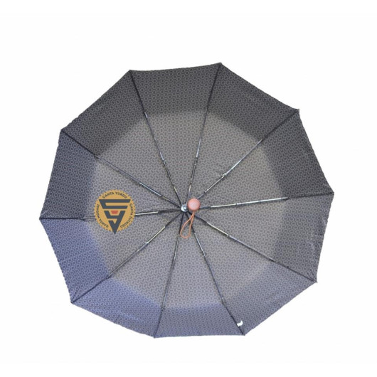 Marlux Wooden Handle Fully Automatic Umbrella Patterned Black