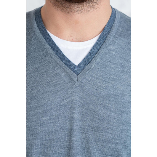 Neyir Knitwear V-Neck Regular Fit Men's Knit Sweater