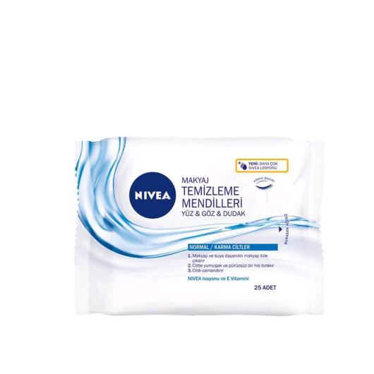 Nivea 3 In 1 Make-Up Remover Wipes Normal/Combination Skin 25 Pcs