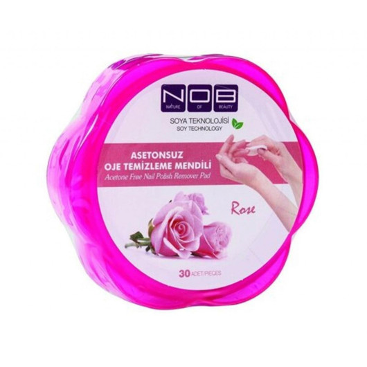 Nob Acetone-Free Nail Polish Removal Wipes 30 Pcs Rose