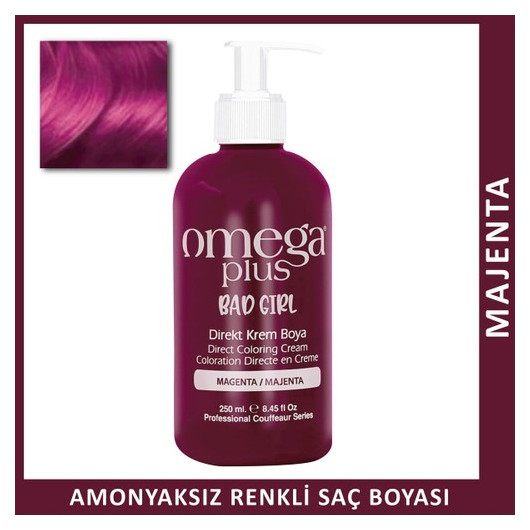 Omega Plus Bad Girl Majenta Ammonia Free Color Hair Color 250 Ml