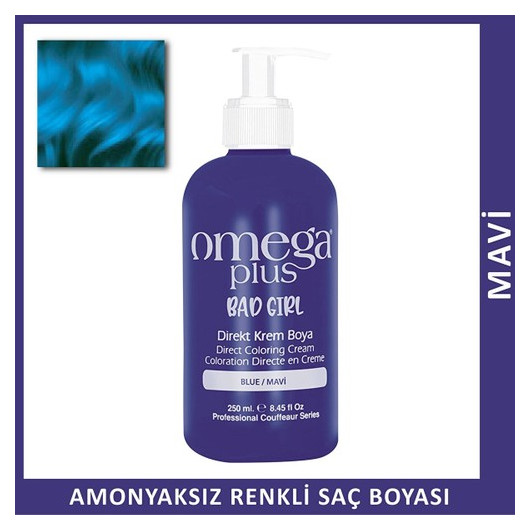 Hair Dye Without Ammonia Blue 250 Ml Omega Plus