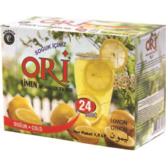 Ori Lemon Flavored Cold Drink Powder 9 Gr X 24 Pack