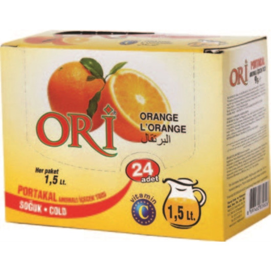 مسحوق شراب بارد بنكهة البرتقال من ماركة أوري 24 قطعة * 9 غرام