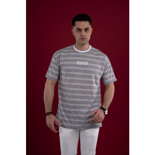 Oversized Striped Fine Combed Men's T-Shirt