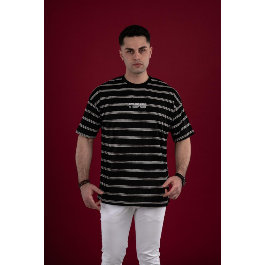 Oversized Striped Fine Combed Men's T-Shirt