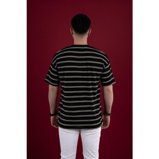 Oversized Striped Fine Combed Men's T-Shirt