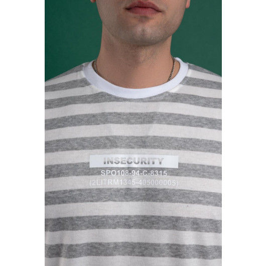 Oversized Striped Cotton Men's T-Shirt