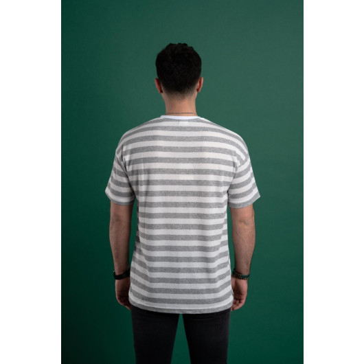 Oversized Striped Cotton Men's T-Shirt