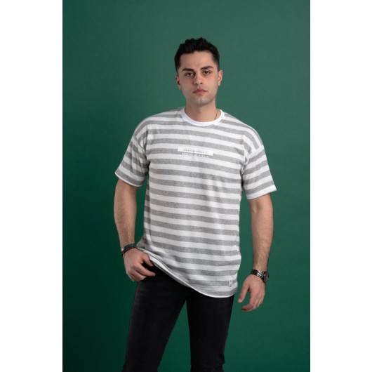 Oversized Striped Cotton Men's T-Shirt