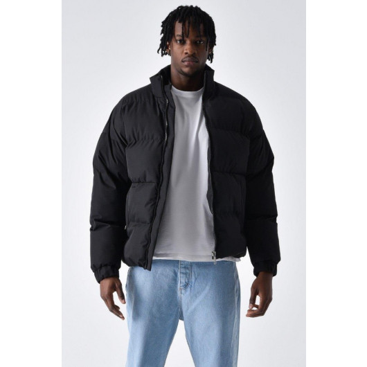 Oversized Zipper Lined Sports Men's Inflatable Jacket