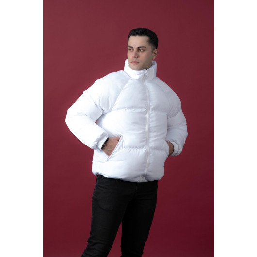 Oversized Zipper Lined Sports Men's Inflatable Jacket