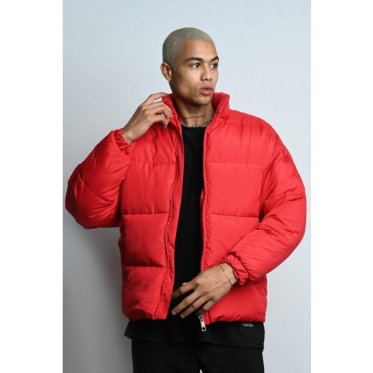 Oversized Zipper Lined Sports Men's Inflatable Jacket