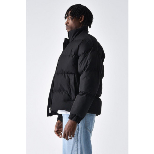 Oversized Zipper Lined Sports Men's Inflatable Jacket