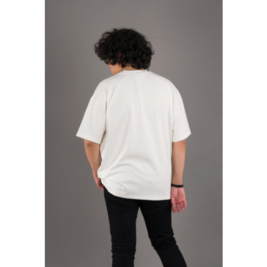 Oversized Modal Fabric Zero Collar Printed Men's T-Shirt