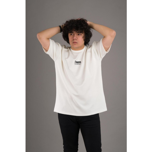 Oversized Modal Fabric Zero Collar Printed Men's T-Shirt