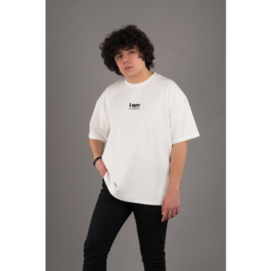 Oversized Modal Fabric Zero Collar Printed Men's T-Shirt