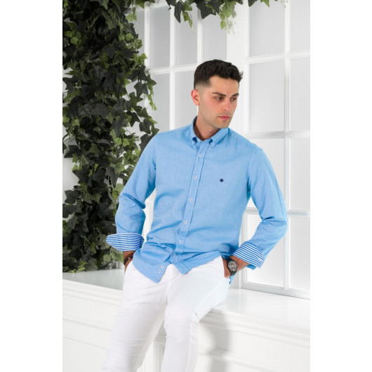 Paul Martin Regular Men's Shirt With Collar Buttons With Fit Garnish
