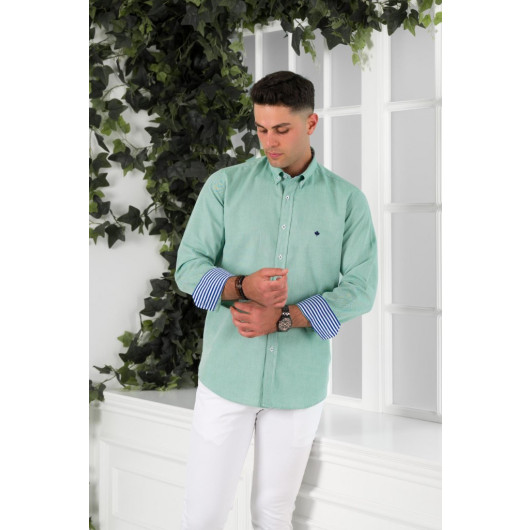 Paul Martin Regular Men's Shirt With Collar Buttons With Fit Garnish