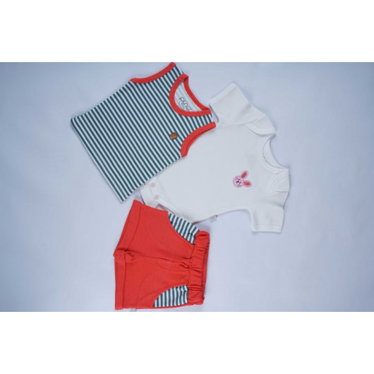 Pino Striped Shorts Zibin 3 Piece Baby Suit