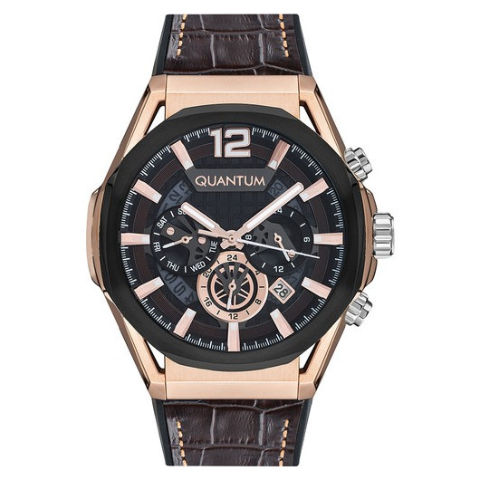 Quantum 45 Mm Brown Men's Wristwatch