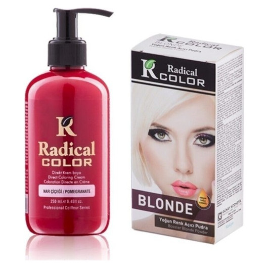Radical Color Pomegranate Flower Ammonia Free Water Based Hair Color 250Ml 2 Set