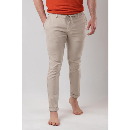 Regular Fit Men's Jogger Trousers With Elastic Waist