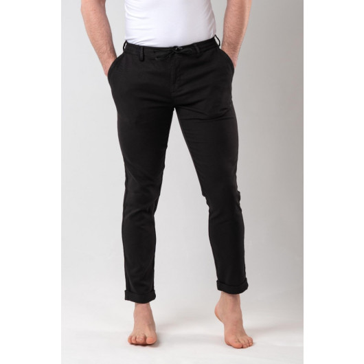 Regular Fit Men's Jogger Trousers With Elastic Waist