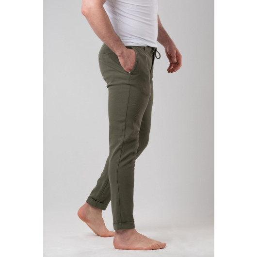 Regular Fit Men's Jogger Trousers With Elastic Waist