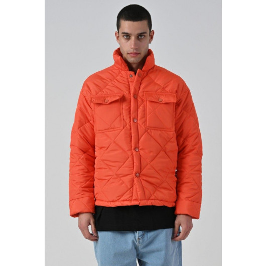 Regular Fit Fence Closed Step Collar Unlined Spring Quilted Jacket