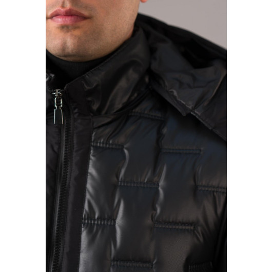 Men's Regular Fit With Hooded Lined Quilted Jacket